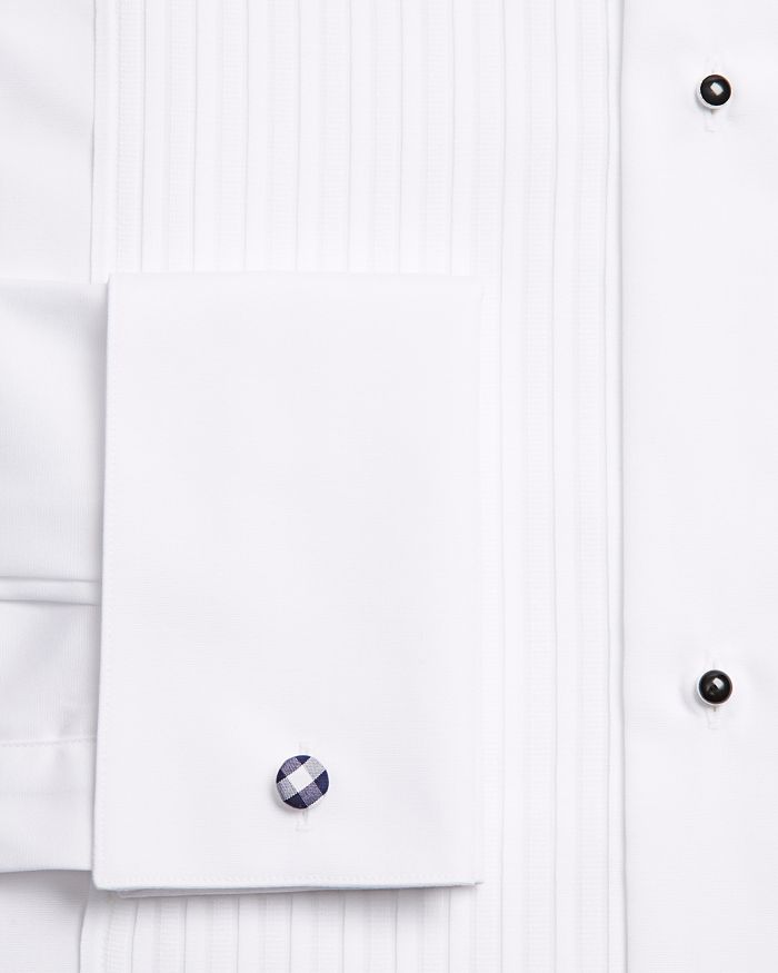 Shop Eton Slim Fit Long Sleeve Pleated Bib Cotton Tuxedo Shirt In White