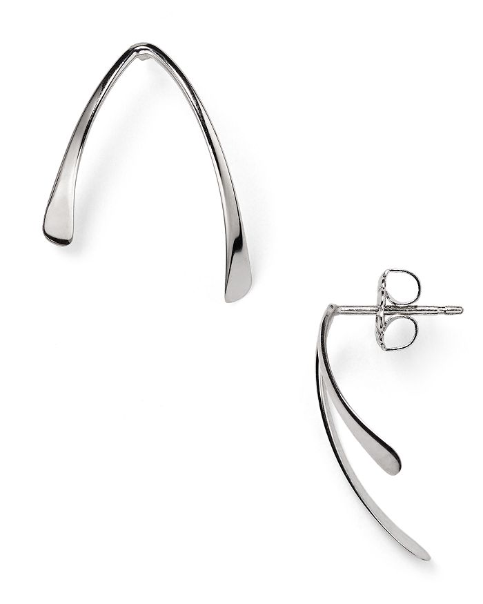 Bloomingdale's Sterling Silver Asymmetrical Wishbone Stud Earrings - 100% Exclusive