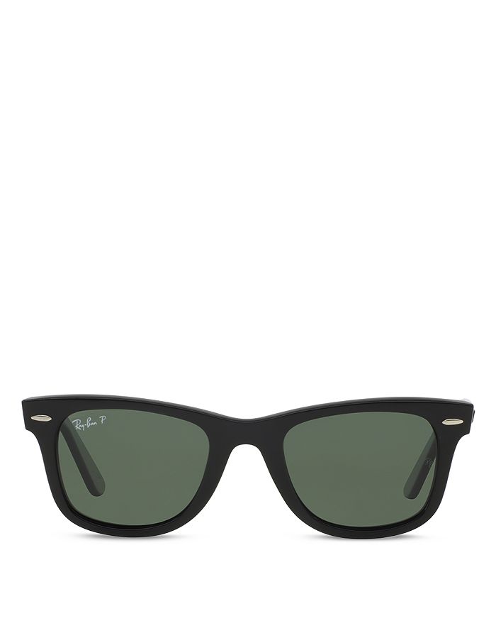 Ray Ban Ray-ban Unisex Polarized Classic Wayfarer Sunglasses, 54mm In Black/green Polar