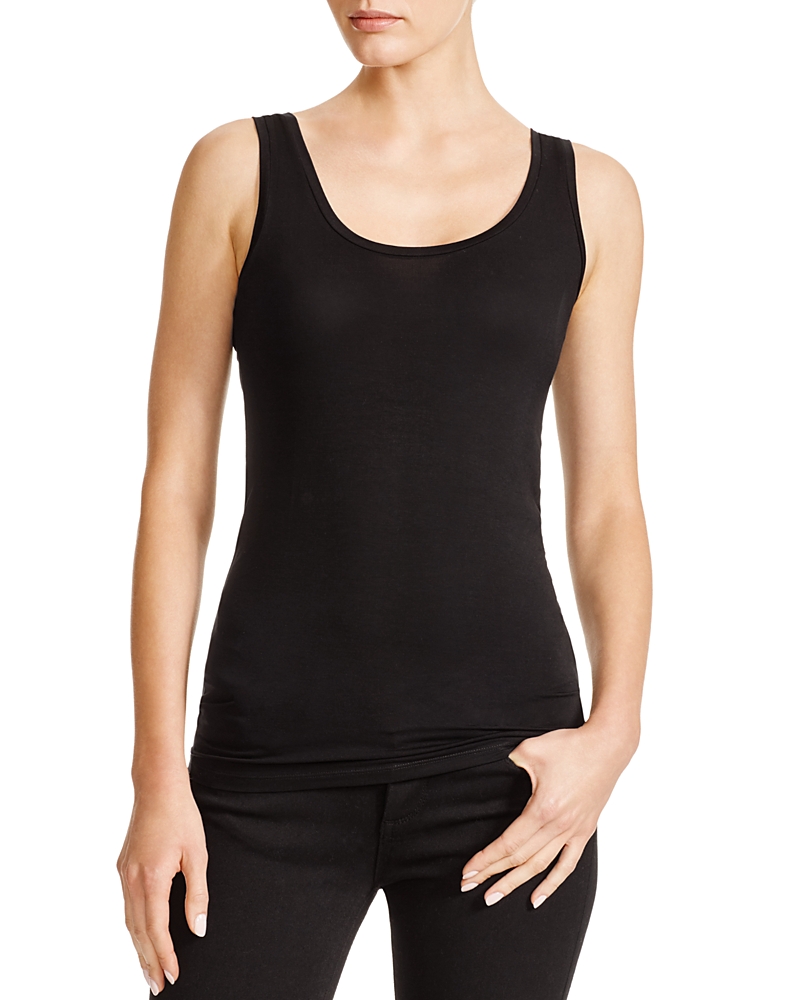 Shop Majestic Scoop Neck Tank In Black