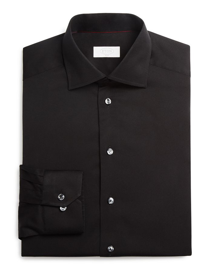Shop Eton Of Sweden Slim Fit Signature Twill Dress Shirt In Black
