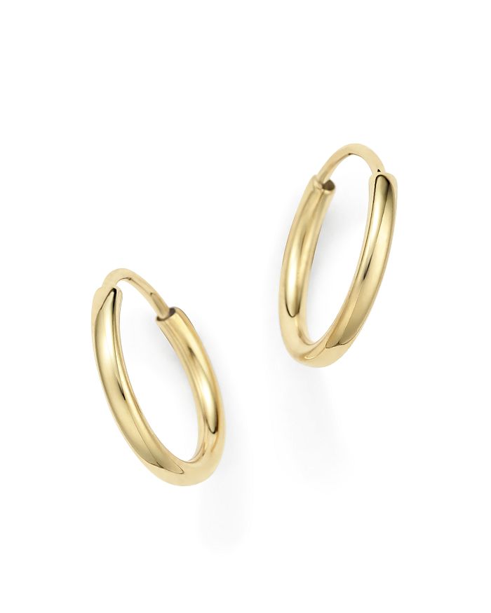 Endless Gold Hoop Earrings 14K Yellow Gold / 45mm Diameter by Baby Gold - Shop Custom Gold Jewelry