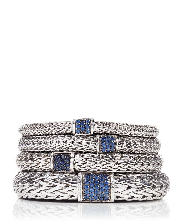 JOHN HARDY - Classic Chain Sterling Silver Lava Bracelet with Blue Sapphire