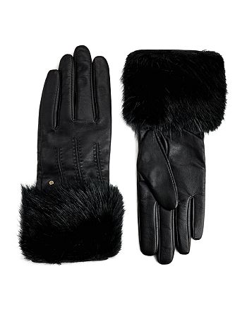 Ted Baker Jania Faux Fur Leather Gloves | Bloomingdale's