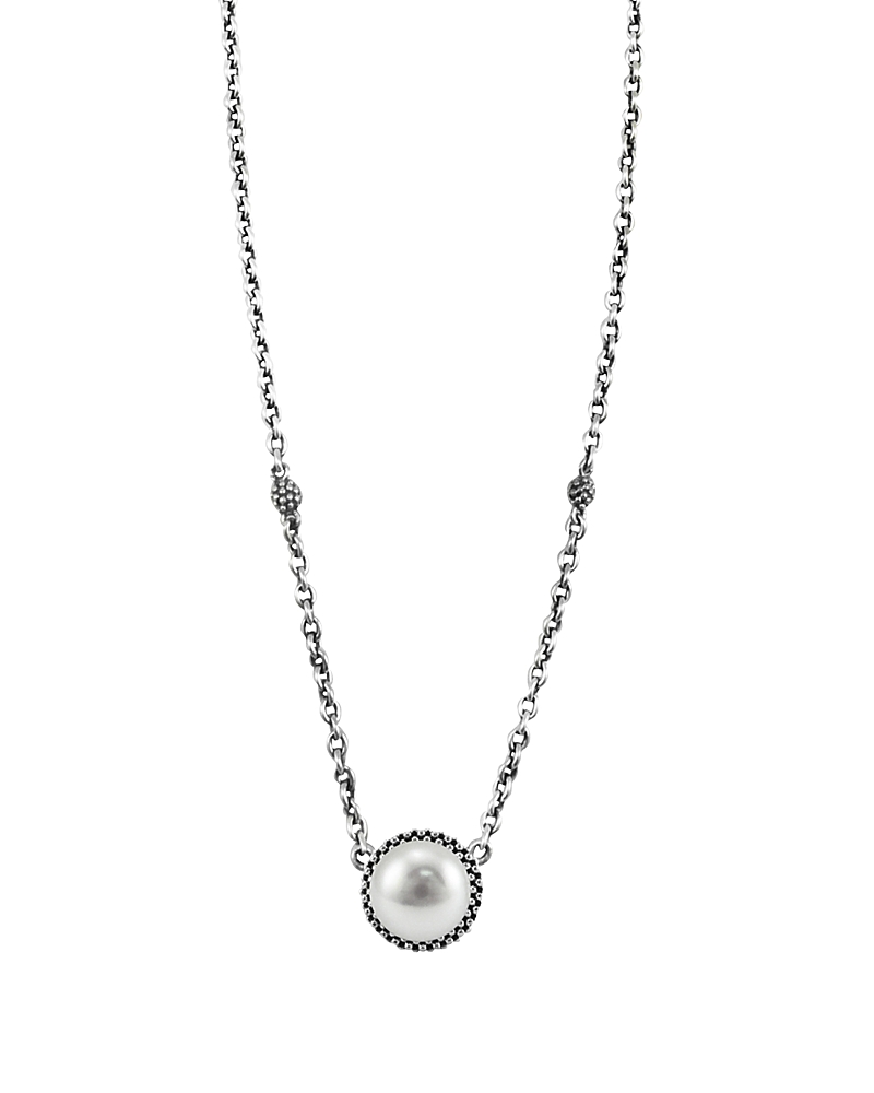 Lagos Luna Sterling Silver & Cultured Freshwater Pearl Pendant Necklace, 16