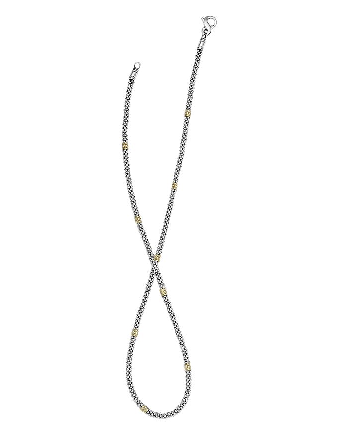 Lagos Signature Caviar Sterling Silver & 18k Gold Rope Necklace, 16 In Gold/silver