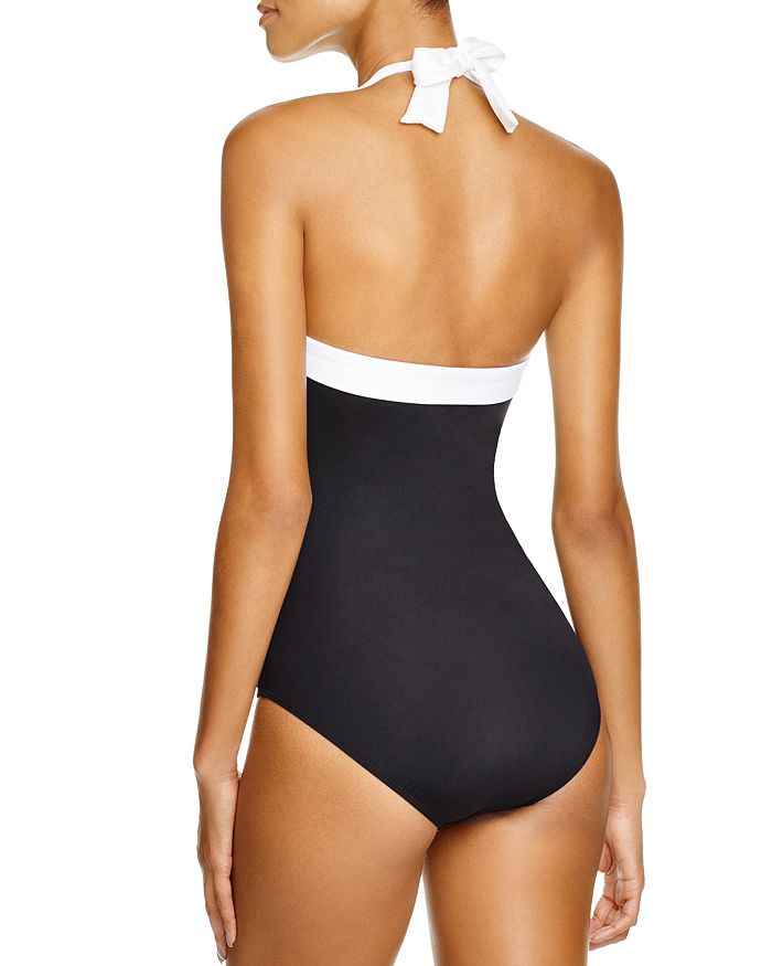 Polo Ralph Lauren Lauren Ralph Lauren Bel Aire Maillot One Piece Swimsuit In Black
