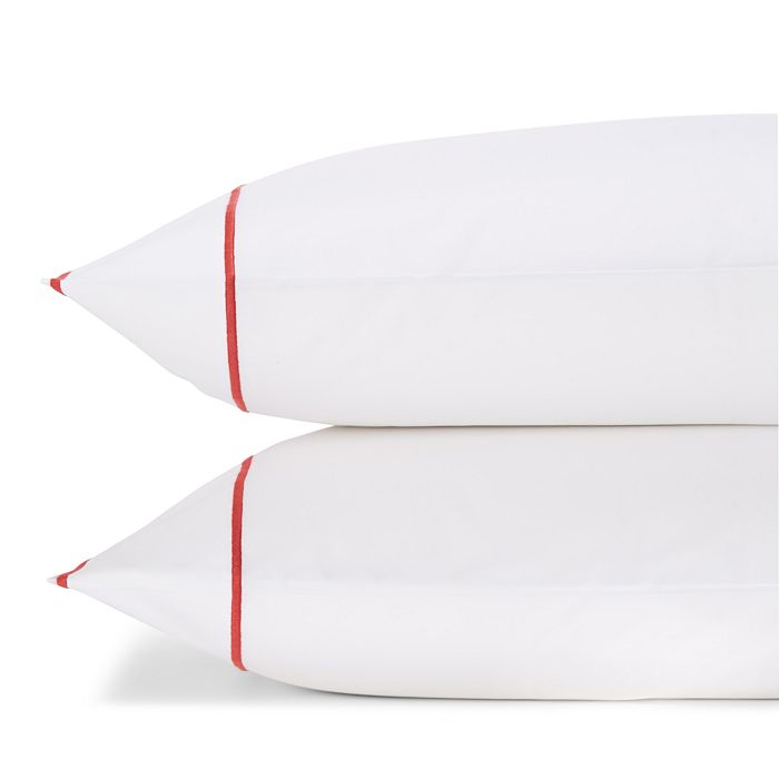Matouk Ansonia Percale Standard Pillowcase, Pair In Red