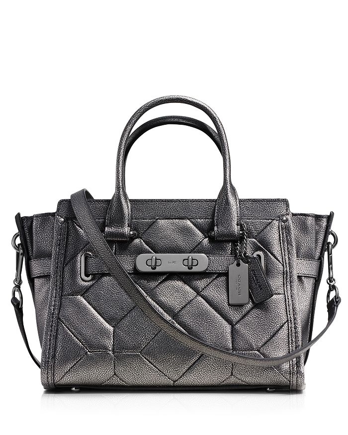COACH Swagger 27 Carryall in Metallic Patchwork Leather | Bloomingdale's