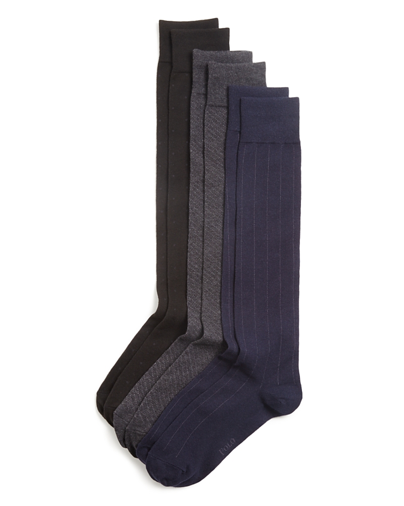 Polo Ralph Lauren Over-The-Calf Assorted Dress Socks, Pack of 3