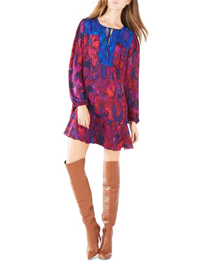 BCBGMAXAZRIA - Printed Peasant Dress