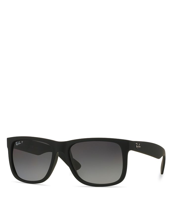 Shop Ray Ban Ray-ban Justin Polarized Square Sunglasses, 55mm In Dark Gray/black