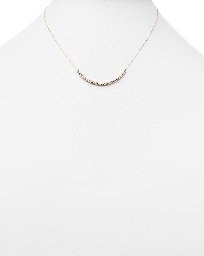Shop Bloomingdale's 14k Yellow, White And Rose Gold Half Beaded Chain Necklace, 17 - 100% Exclusive