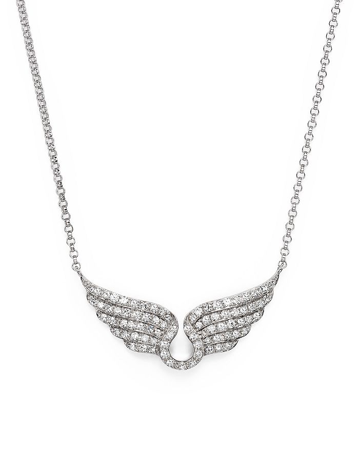 Bloomingdale's Diamond Wing Necklace In 14k White Gold,.30 Ct. T.w.