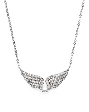 Diamond Wing Necklace in 14K White Gold,.30 ct. t.w.