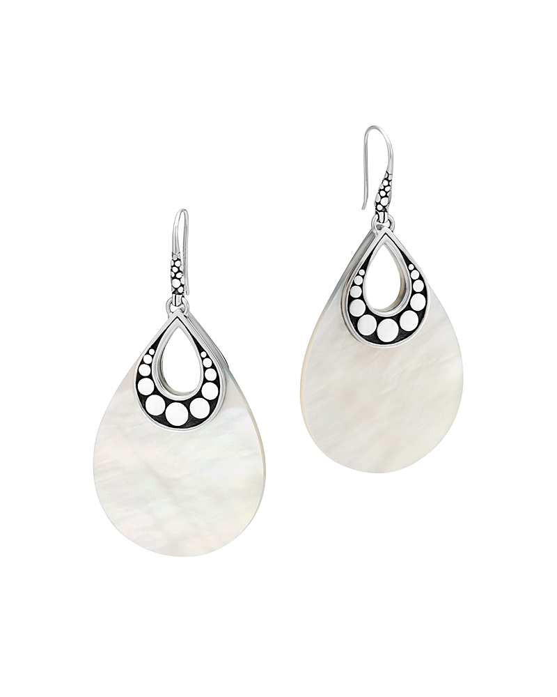 John Hardy Sterling Silver Dot Drop Earrings With Mother-of-pearl In White/silver