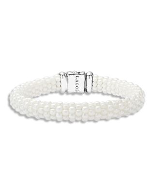 LAGOS - White Caviar Ceramic 18K Gold and Sterling Silver Bracelet