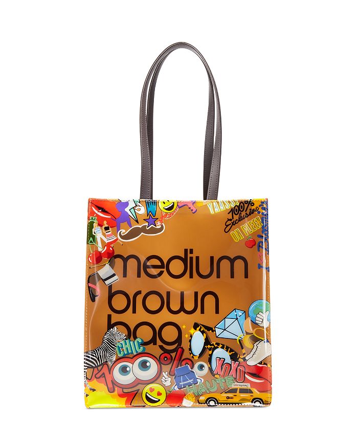 Bloomingdale's Medium Brown Zip Top Bag