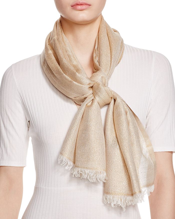 Gucci Shimmery GG Pattern Scarf, Silver