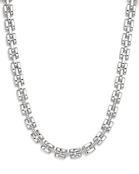 Roberto Coin - 18K White Gold Retro Diamond Collar Necklace, 16"