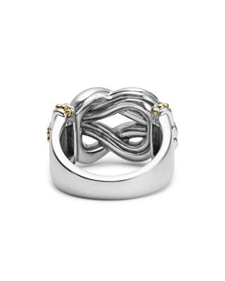 LAGOS Sterling Silver and 18K Gold Newport Diamond Ring