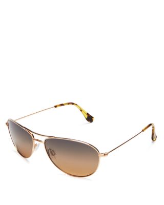  Baby Beach Polarized Brow Bar Aviator Sunglasses, 56mm