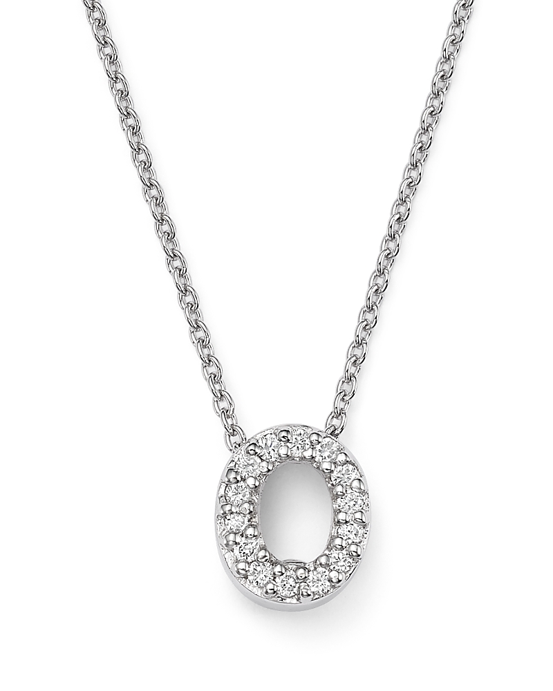 Roberto Coin 18K White Gold Initial Love Letter Pendant Necklace with Diamonds, 16