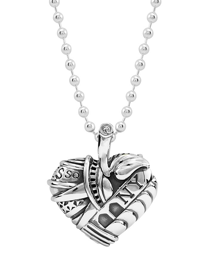 Shop Lagos Sterling Silver Heart Of New York Necklace, 34