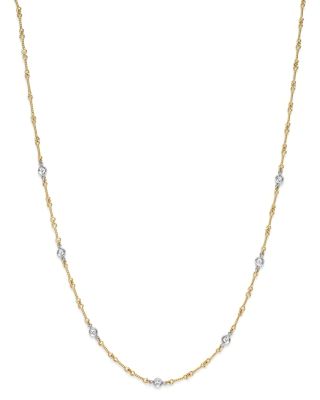 roberto coin diamond station necklace yellow gold