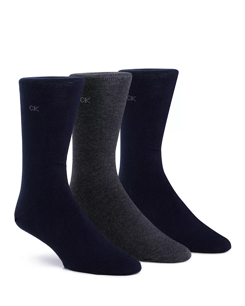 Calvin Klein Flat Knit Crew Socks, Pack of 3