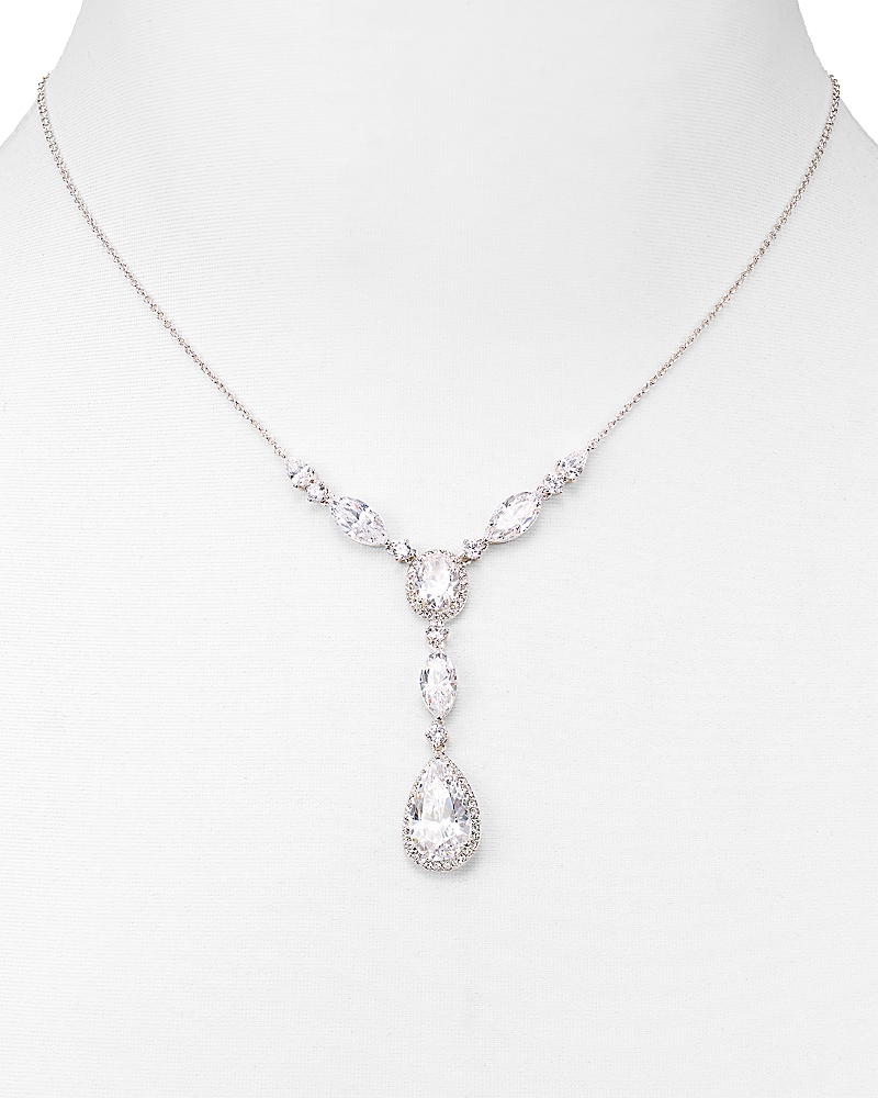 NADRI PEAR SHAPED DROP LARIAT NECKLACE, 16