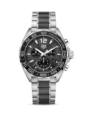 Formula 1 Quartz Men's Gray Steel & Black Ceramic Chronograph, 43mm