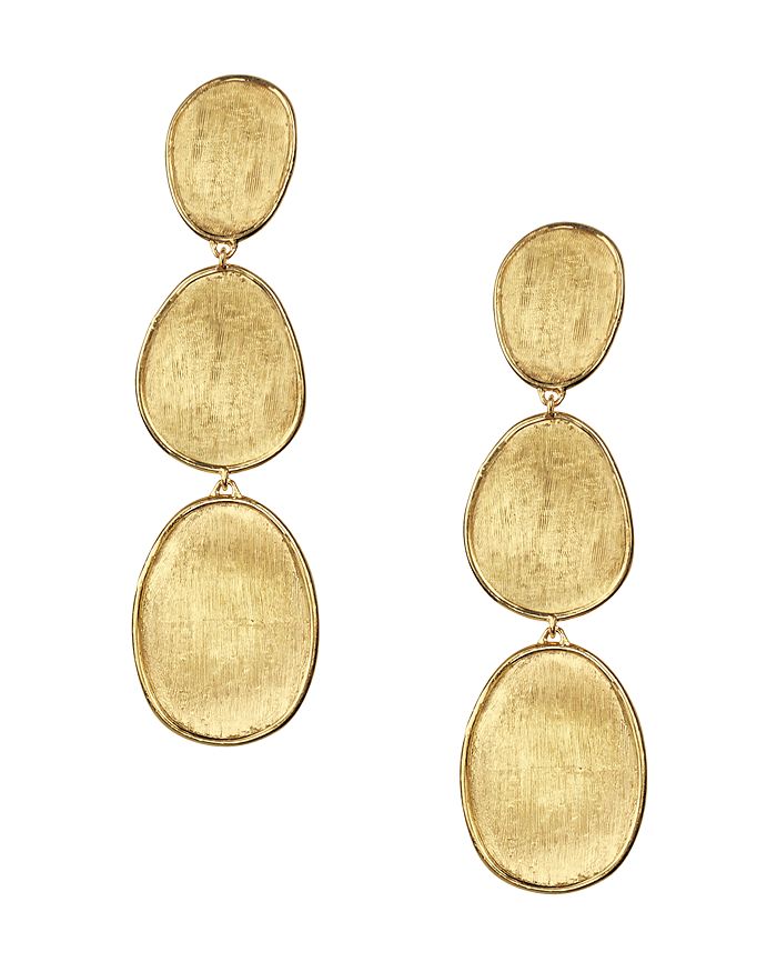 Shop Marco Bicego 18k Yellow Gold Lunaria Three Tiered Drop Earrings