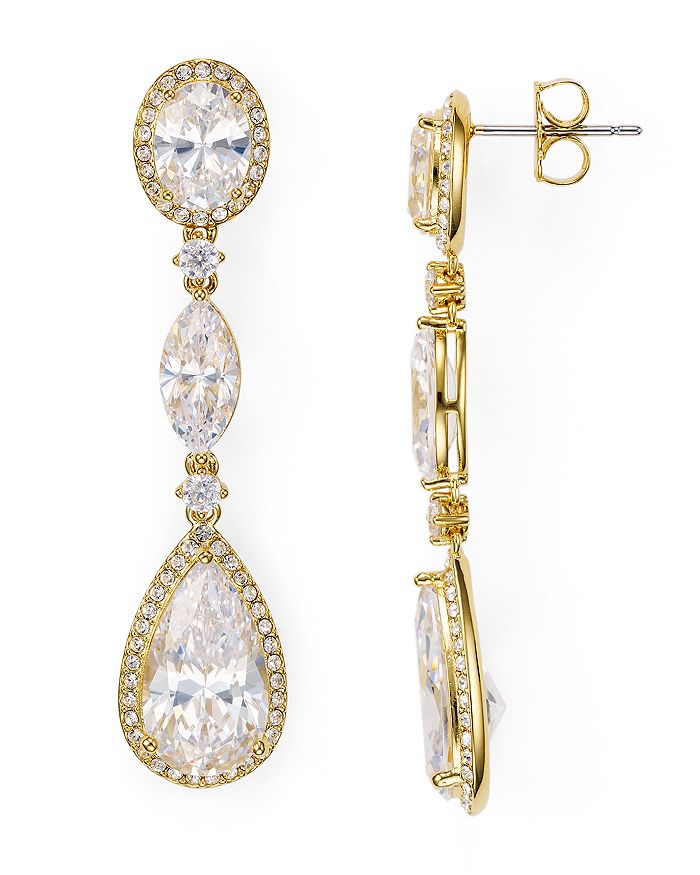 Shop Nadri Oval Drop Earrings In Gold