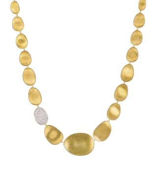 Diamond Lunaria Collar Necklace in 18K Gold, 16.5"