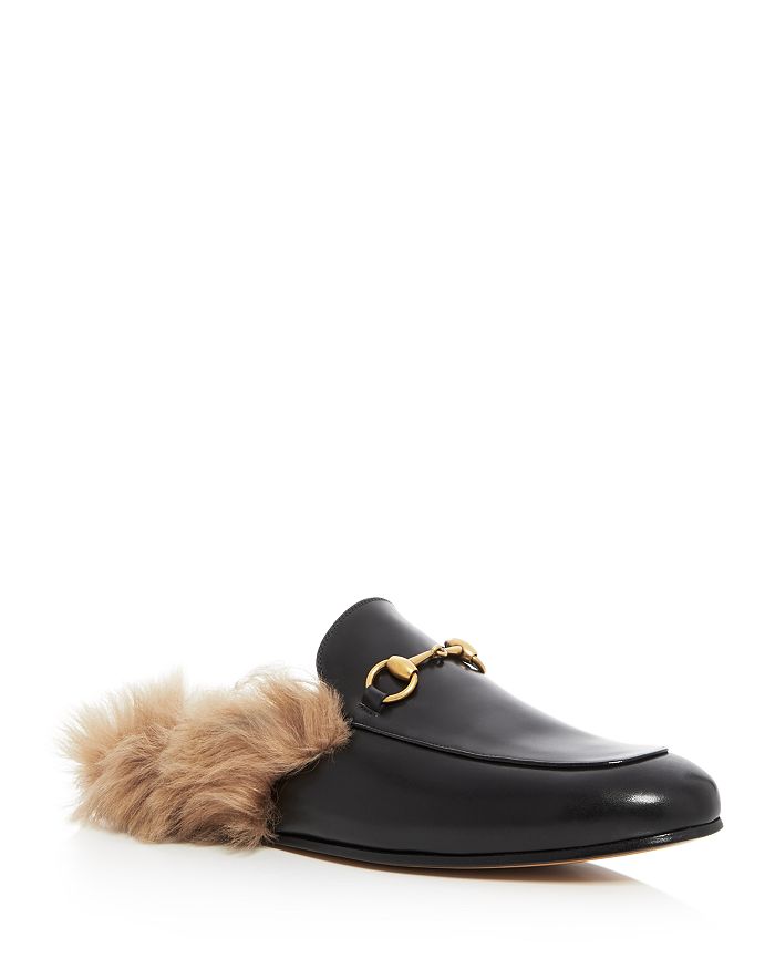 Museum sværge spade Gucci Men's Princetown Leather and Lamb Fur Slippers | Bloomingdale's