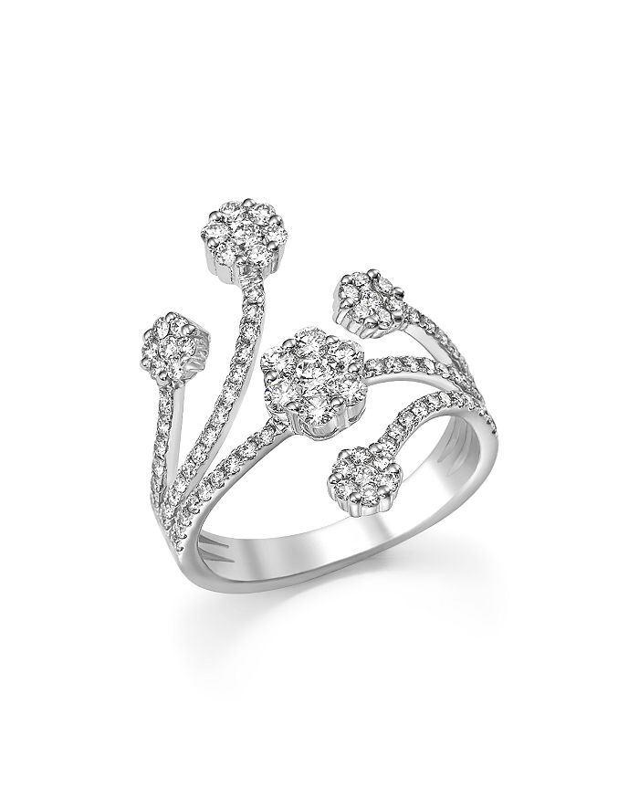 Bloomingdale's Diamond Cluster Statement Ring in 14K White Gold, 1.0 ct ...