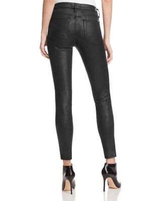 ＊7 for all mankind レザー フーディ S ブラック Cropped Alexa in Black | 7 For All Mankind