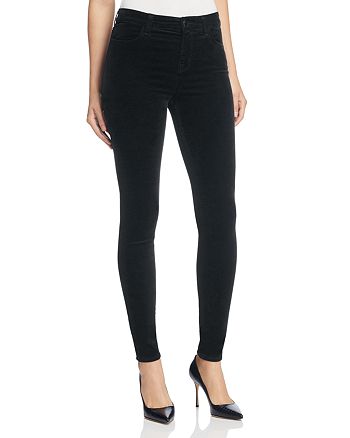 J Brand - Mid-Rise Skinny Velvet Jeans in Black
