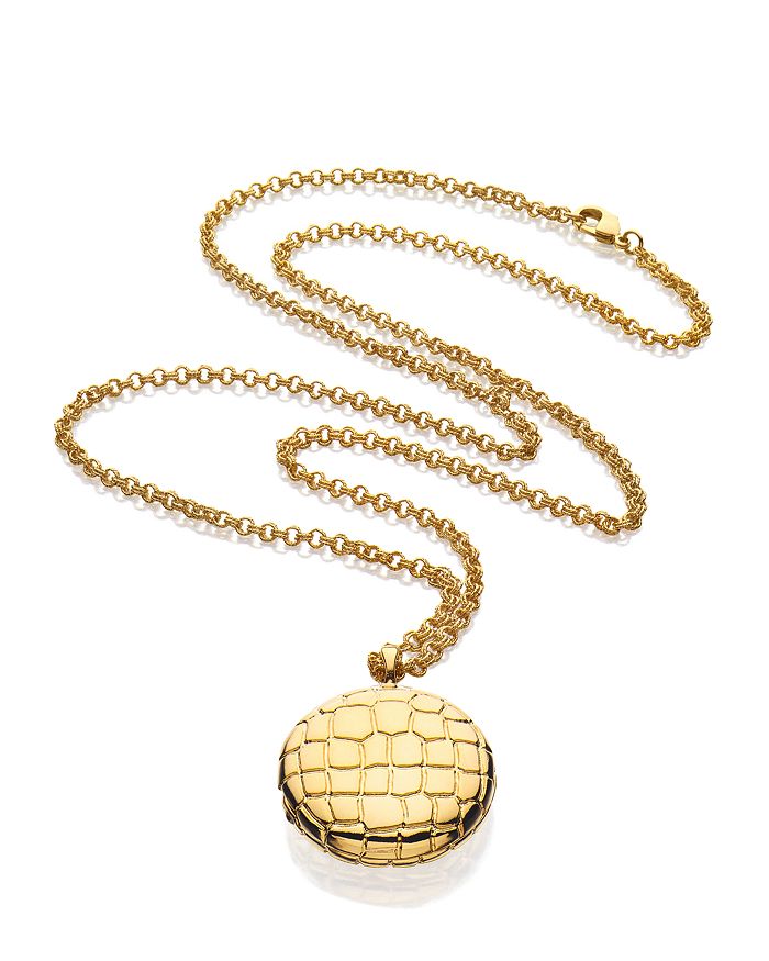 Est e Lauder Beautiful Golden Alligator Solid Perfume Necklace 32