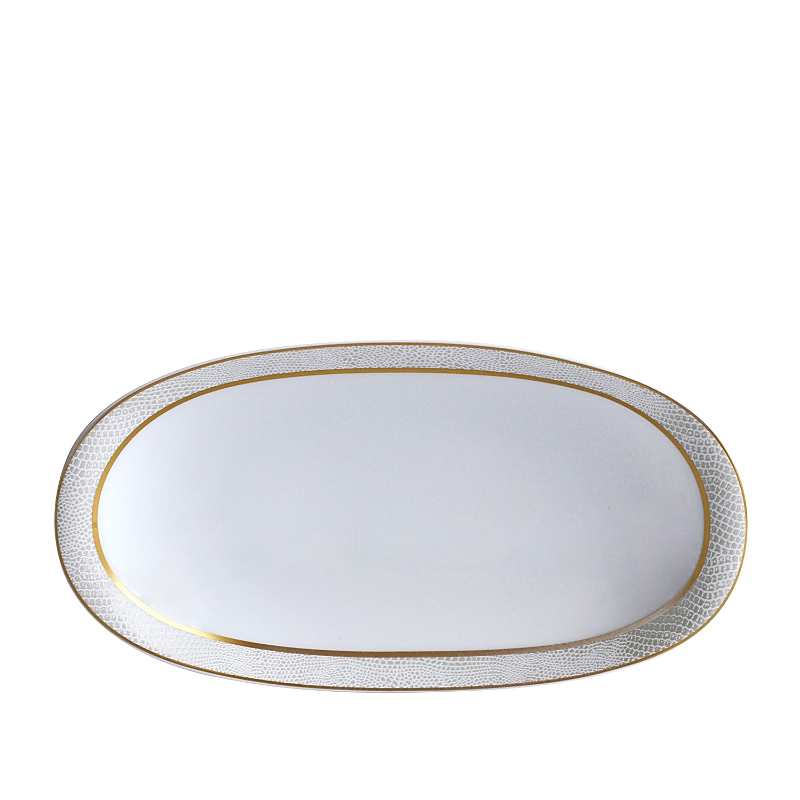 Shop Bernardaud Sauvage White Relish Dish In Gold/white