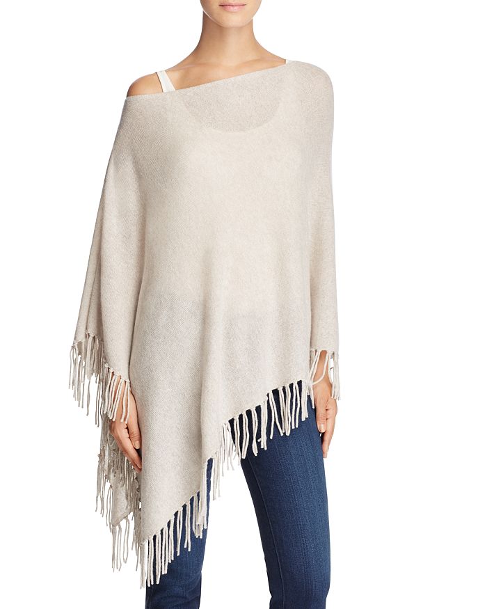 Minnie Rose Fringe Cashmere Ruana Poncho | Bloomingdale's