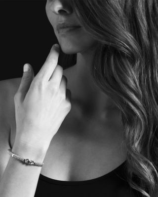 Derby Small Buckle Sterling Silver Caviar Bracelet