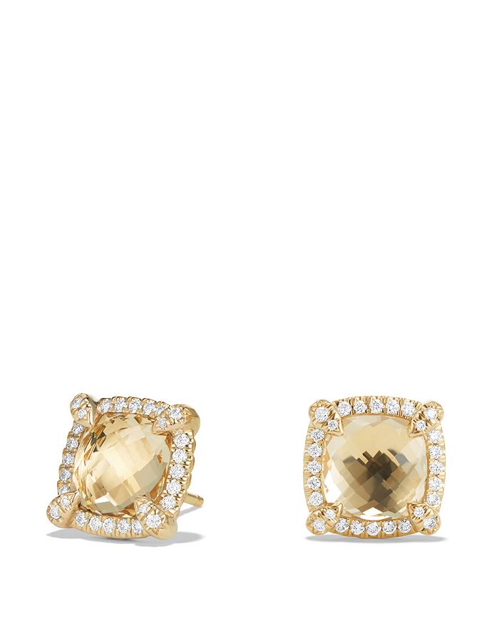 David Yurman - Ch&acirc;telaine Pav&eacute; Bezel Stud Earrings with Gemstones & Diamonds