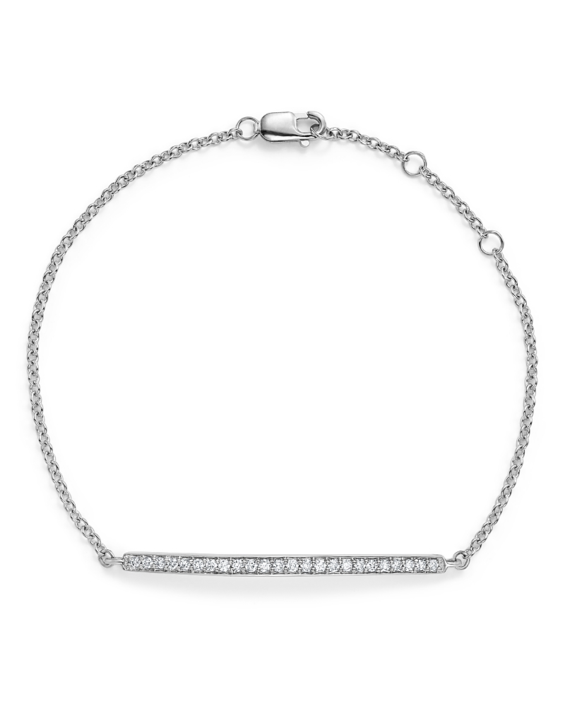 Diamond Bar Bracelet in 14K White Gold, .25 tcw