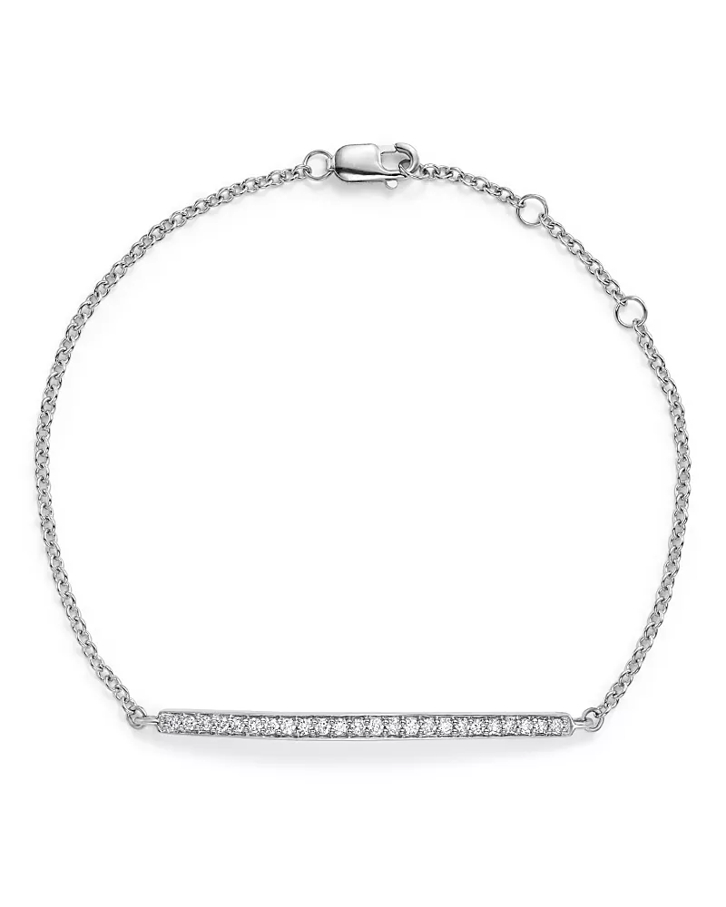 Diamond Bar Bracelet in 14K White Gold, .25 tcw