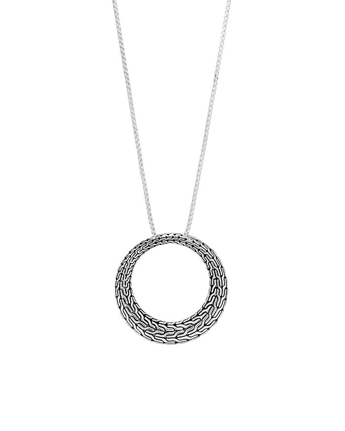 JOHN HARDY STERLING SILVER CLASSIC CHAIN LARGE ROUND PENDANT NECKLACE, 36,NB96175X36
