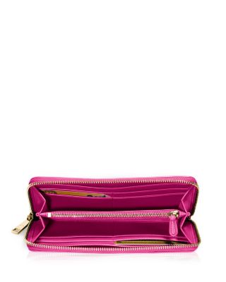 Slim Accordion Zip Wallet in Smooth Leather 