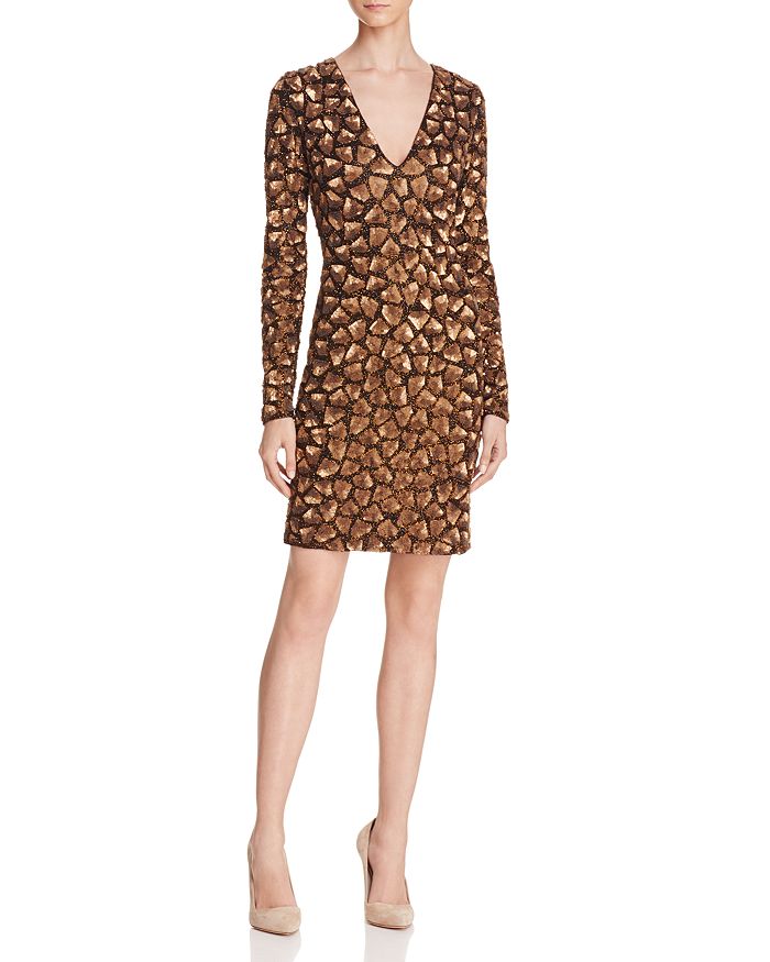 Alice and Olivia Alice Olivia Nora Metallic Embellished Dress Bloomingdale s