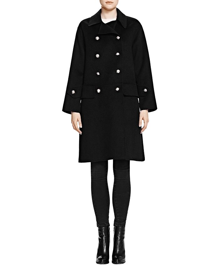 The Kooples Double Breasted Wool Coat Bloomingdale s